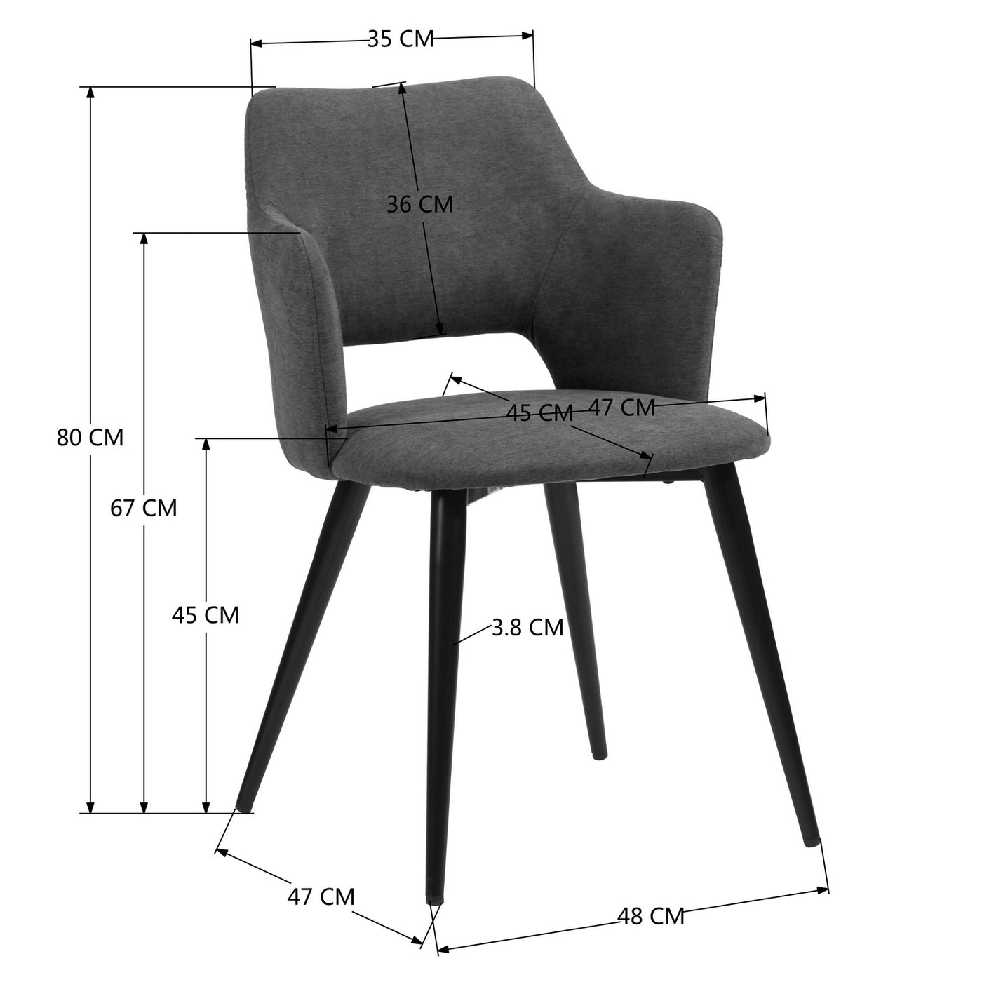 Sillas de Comedor Comedor Akanji Gris H1823