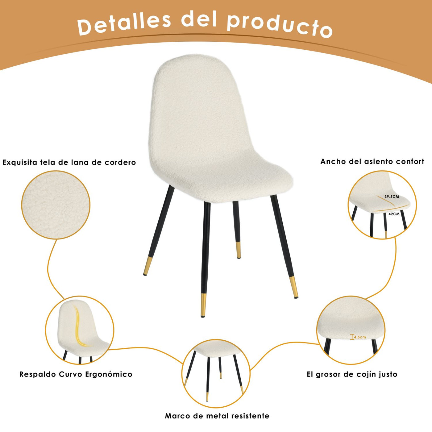 Sillas de Comedor Comedor Charlton Blanco H1638